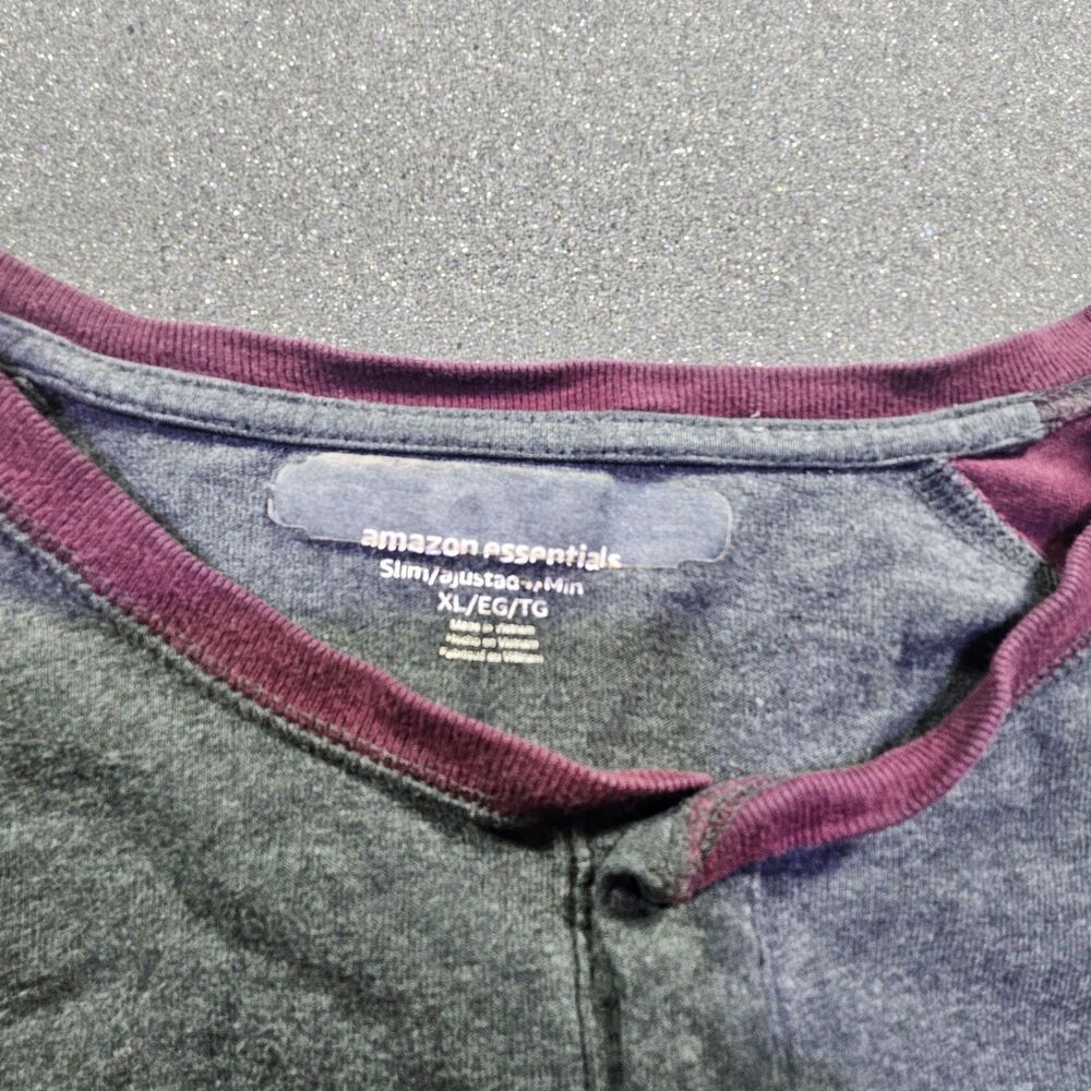 amazon essentials XL grey and maroon shirt